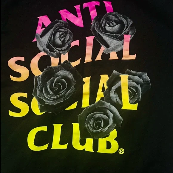 Anti Social Social Club Black Hoodie with Multicolor Logo - Picture 3 of 3